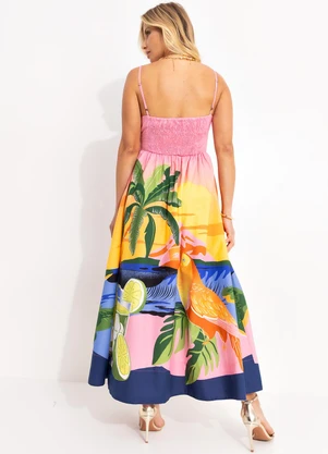 Farm - Vestido Cropped Latina Rosa - FARM