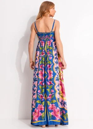 Farm - Vestido Cropped Lena Azul - FARM