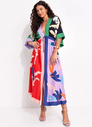 Farm - Vestido Cropped Lenço Brasil Verde - FARM