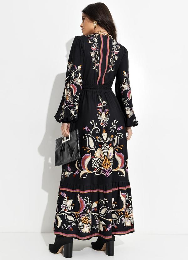 Farm - Vestido Cropped Lenço Lia Preto 2