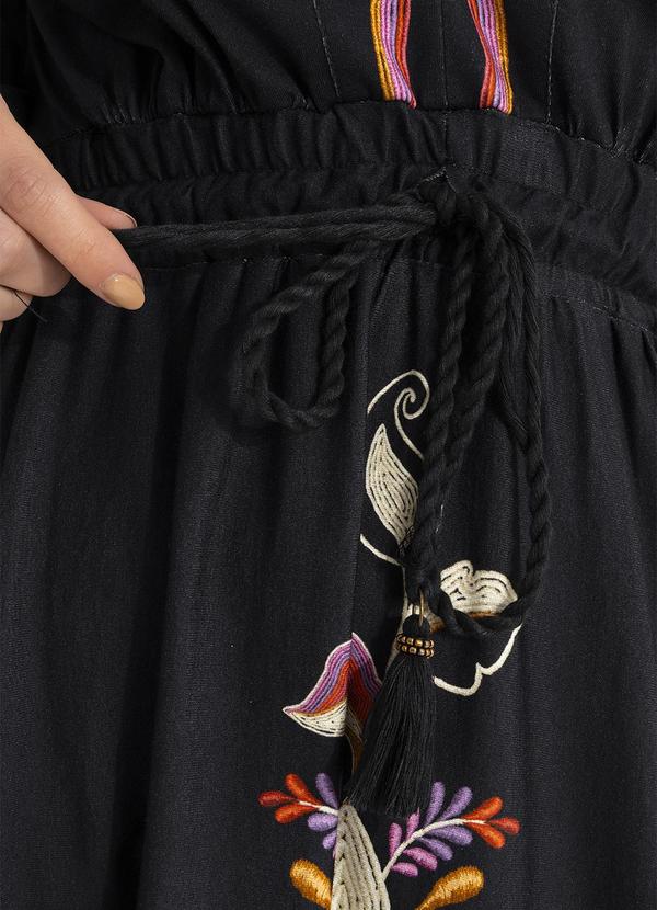 Farm - Vestido Cropped Lenço Lia Preto 7