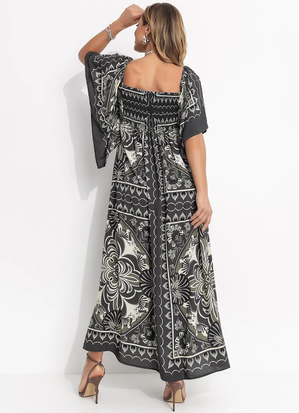 Farm - Vestido Cropped Lenço Onça Mística Verde 2