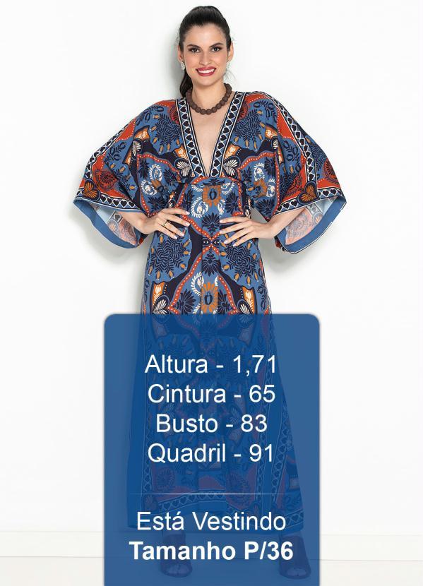 Farm - Vestido Cropped Lenço Paixão Viscose Azul 5