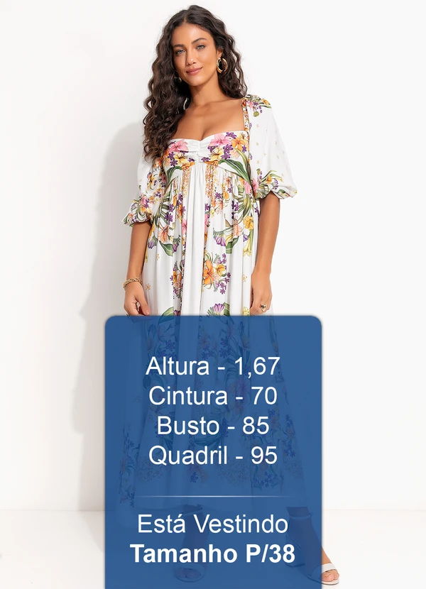 Farm - Vestido Cropped Lenço Pássaro em Flor Off White 6