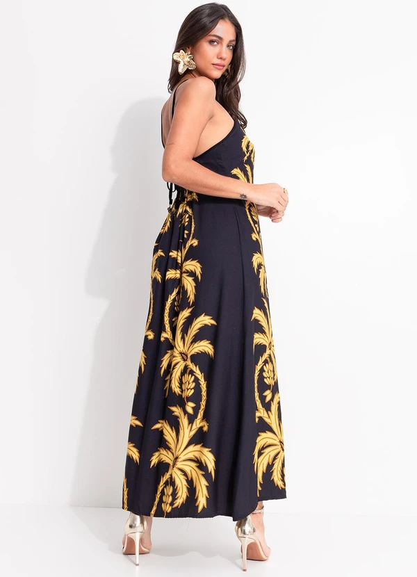 Farm - Vestido Cropped Lenço Trancoso Preto 4