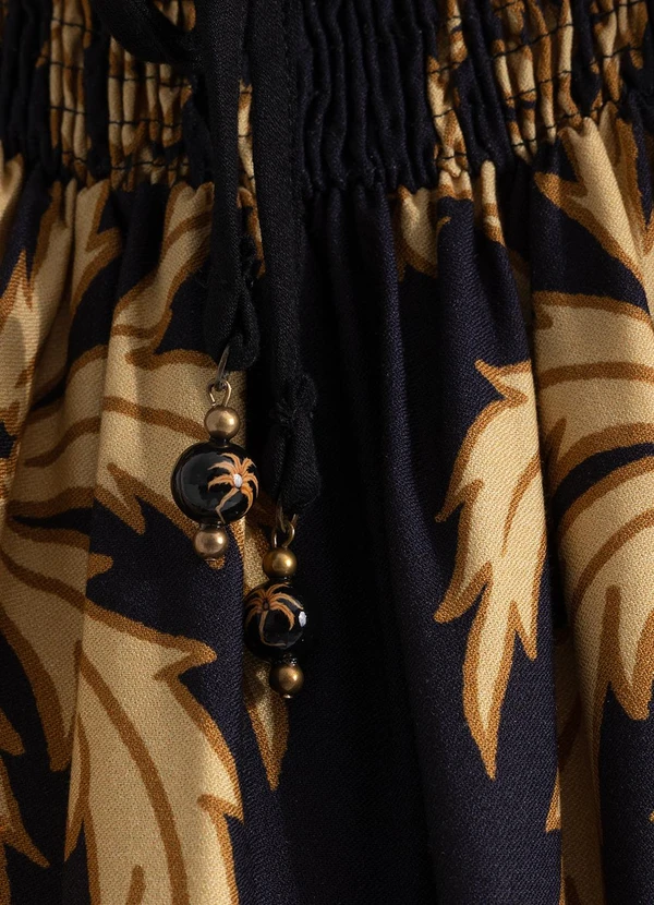 Farm - Vestido Cropped Lenço Trancoso Preto 6