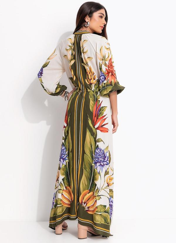 Farm - Vestido Cropped Lenço Tropical Bege 2