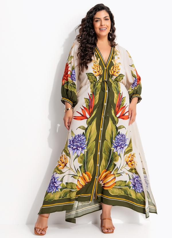 Farm - Vestido Cropped Lenço Tropical Bege 8