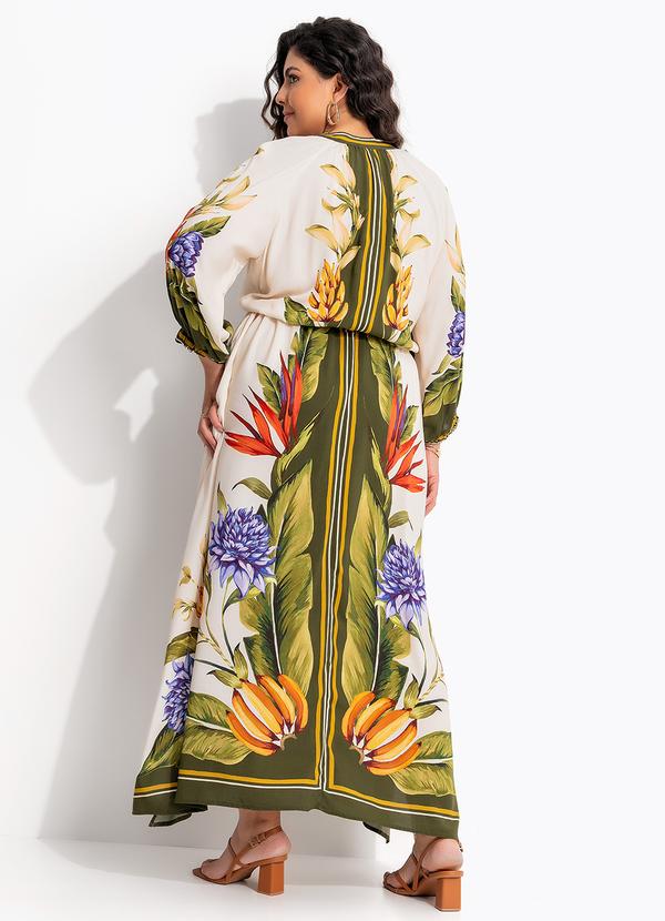 Farm - Vestido Cropped Lenço Tropical Bege 9