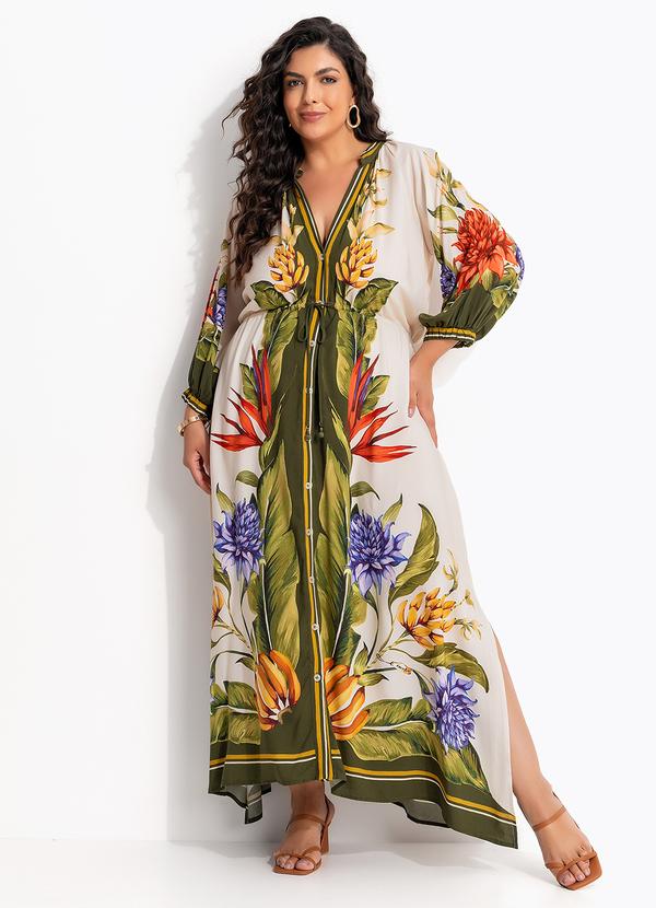 Farm - Vestido Cropped Lenço Tropical Bege 10