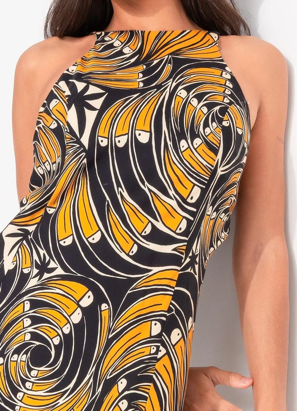 Farm - Vestido Cropped Leque de Tucanos Preto 4