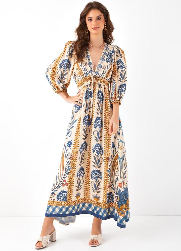 Farm - Vestido Cropped Leveza Romântica Bege