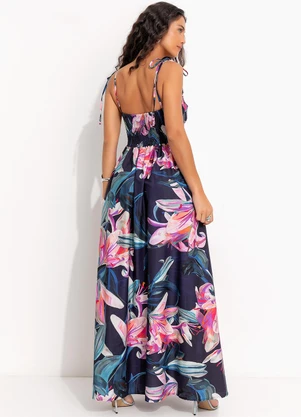 Farm - Vestido Cropped Lilia Azul - FARM