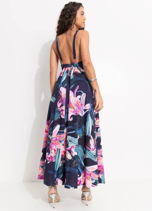 Farm - Vestido Cropped Lilia Azul - FARM