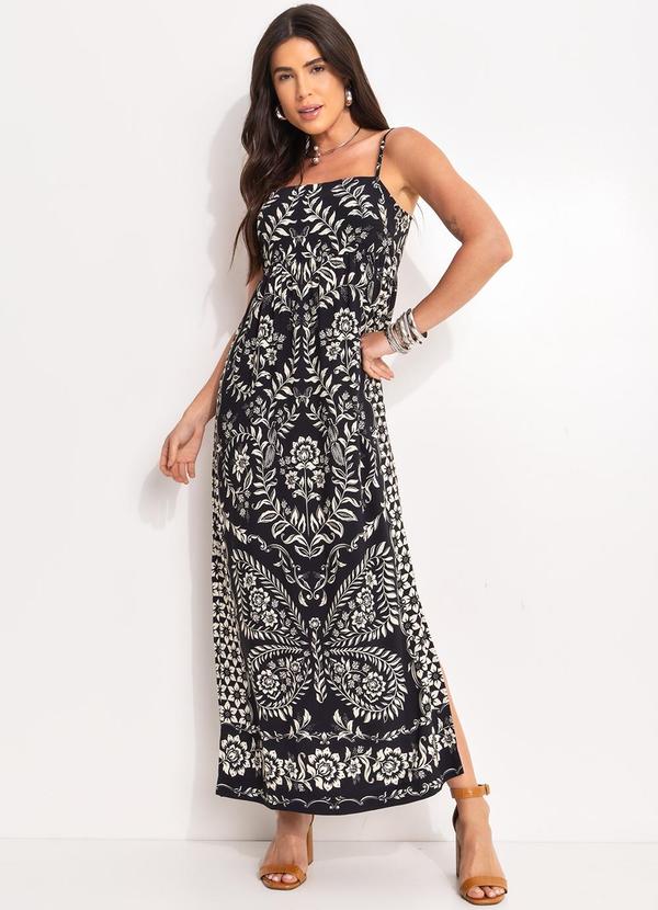 Farm - Vestido Cropped Localizado Borbolina Preto