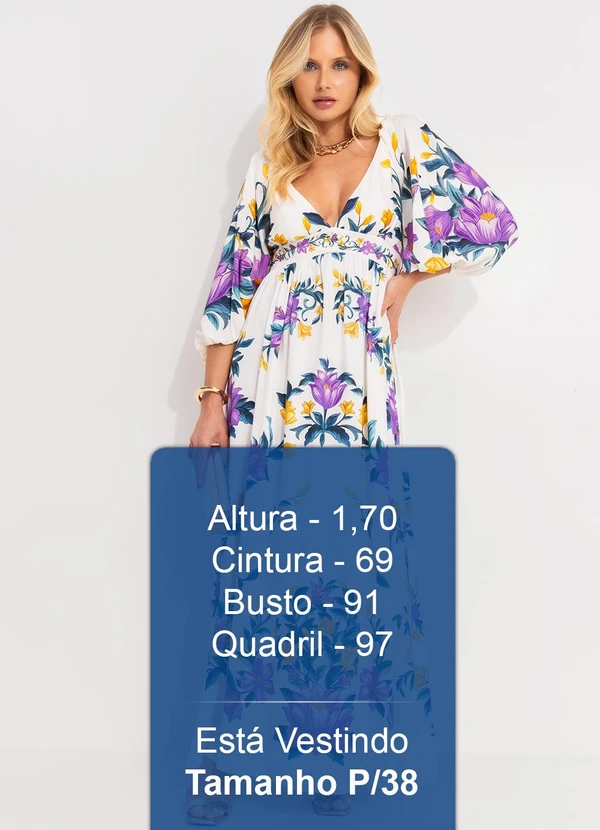 Farm - Vestido Cropped Manga Floral Sicilia Off White 6