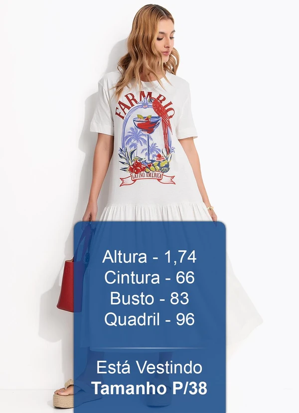 Farm - Vestido Cropped Marias Drink Pintado Off White 6