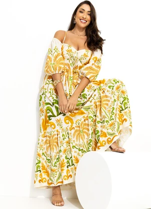 Farm - Vestido Cropped Milani Off White - FARM