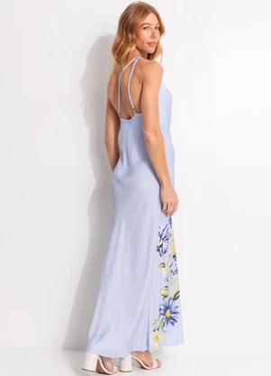 Farm - Vestido Cropped Orquidário Azul - FARM