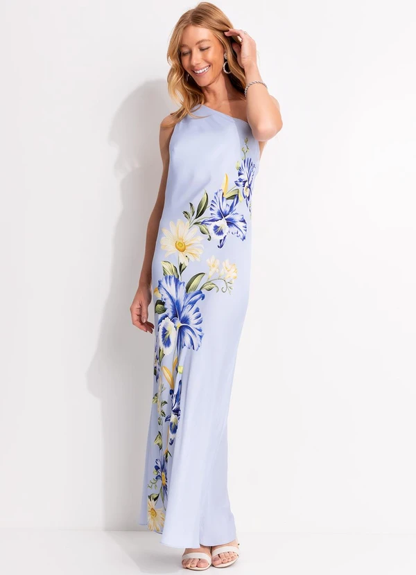 Farm - Vestido Cropped Orquidário Azul