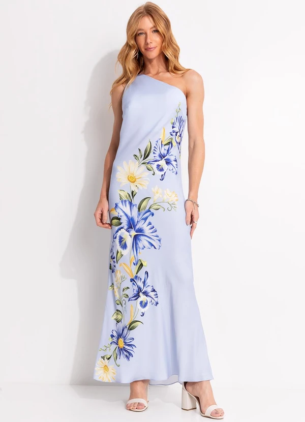 Farm - Vestido Cropped Orquidário Azul 3