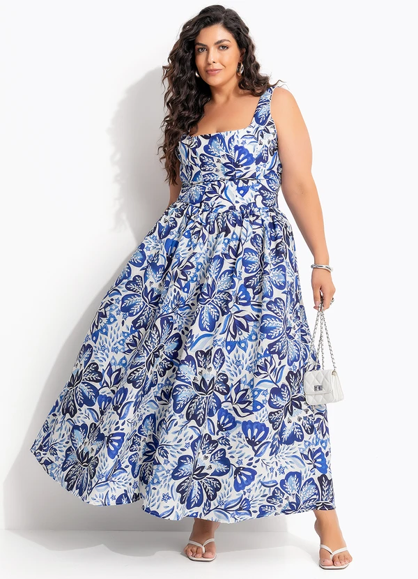 Farm - Vestido Cropped Paraiso de Flor Azul 10