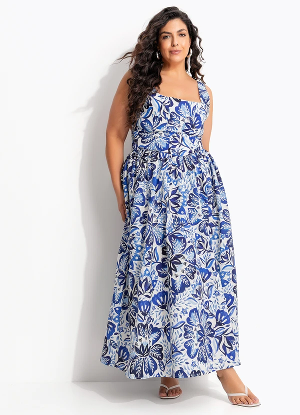 Farm - Vestido Cropped Paraiso de Flor Azul 8