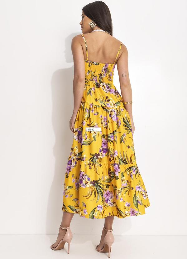 Farm - Vestido Cropped Pássaro em Flor Amarelo 2