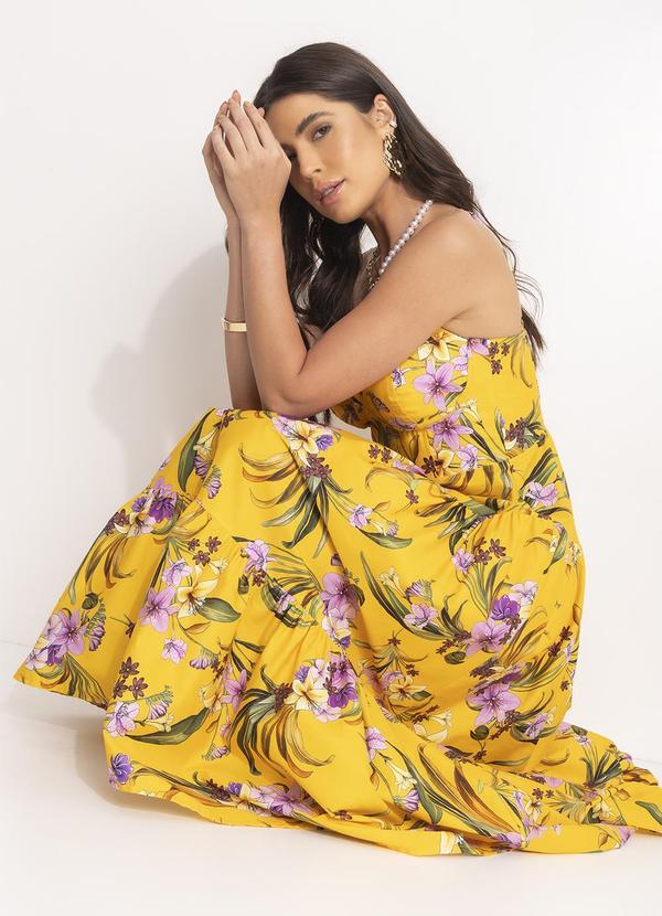 Farm - Vestido Cropped Pássaro em Flor Amarelo 4