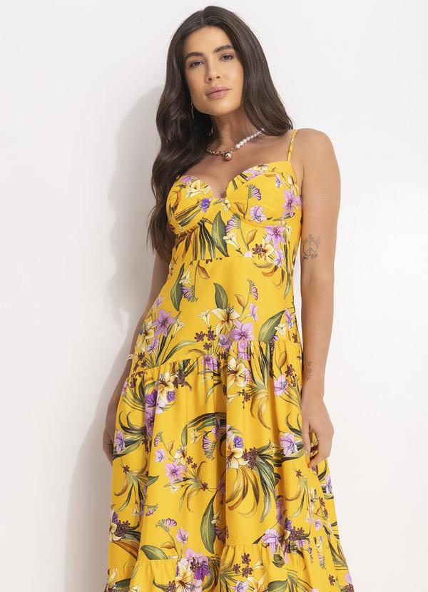 Farm - Vestido Cropped Pássaro em Flor Amarelo 6