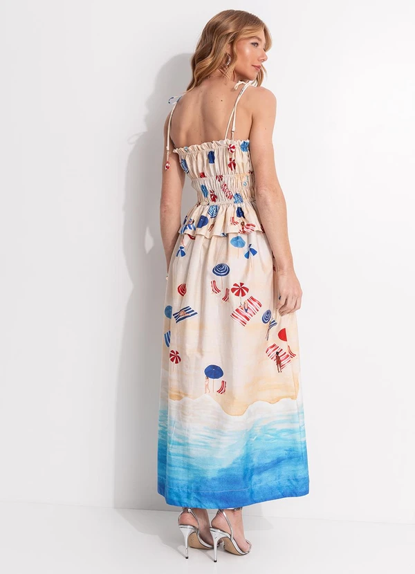 Farm - Vestido Cropped Praia do Poá Bege 2