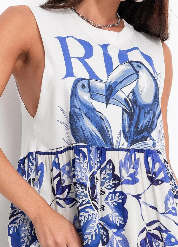 Farm - Vestido Cropped Regata Rio Tucanos Azul 5