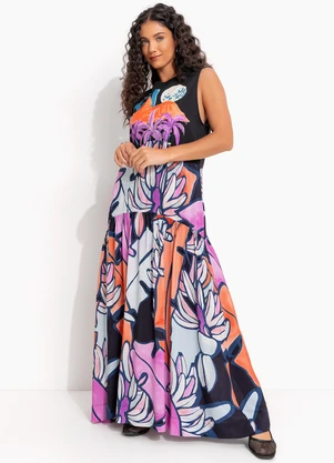 Farm - Vestido Cropped Regata Rio Vertical Azul - FARM