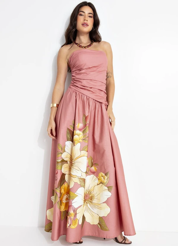 Farm - Vestido Cropped Romance de Flor Rosa 3