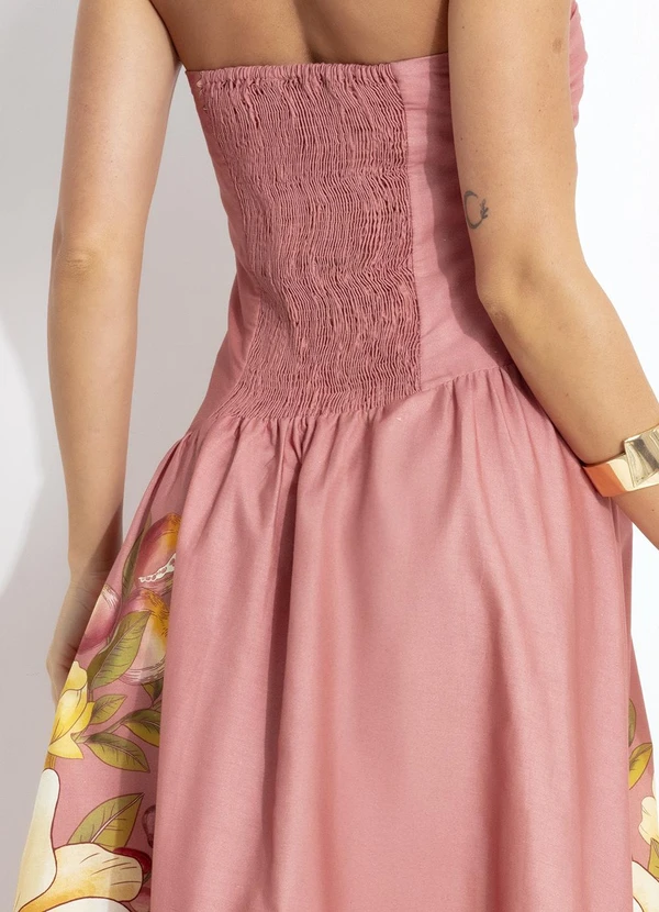 Farm - Vestido Cropped Romance de Flor Rosa 7