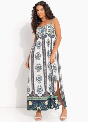 Farm - Vestido Cropped sem Manga Manoela Off White - FARM