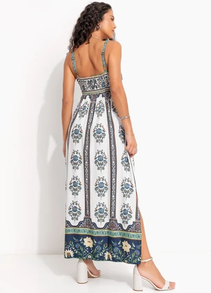 Farm - Vestido Cropped sem Manga Manoela Off White - FARM
