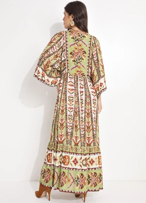 Farm - Vestido Cropped Tapete de Cor Verde - FARM