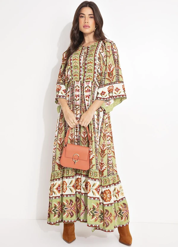 Farm - Vestido Cropped Tapete de Cor Verde 3