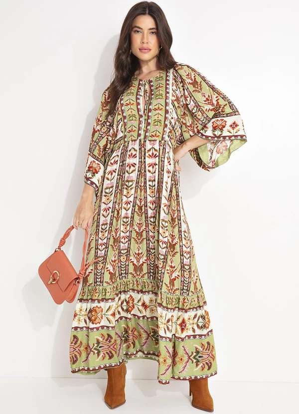 Farm - Vestido Cropped Tapete de Cor Verde 4