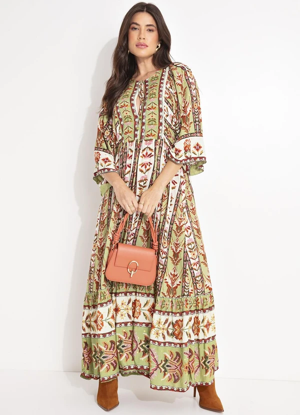 Farm - Vestido Cropped Tapete de Cor Verde 6