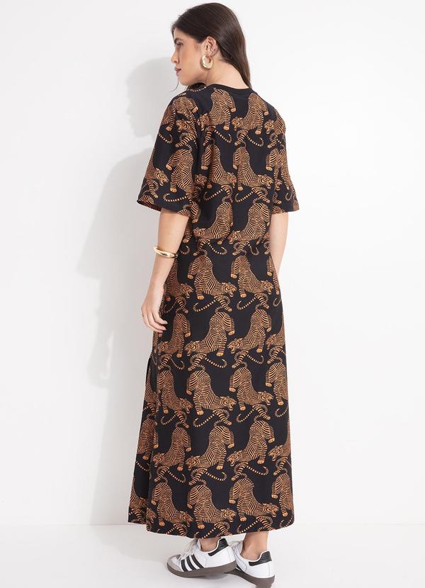 Farm - Vestido Cropped Tigres Preto 2