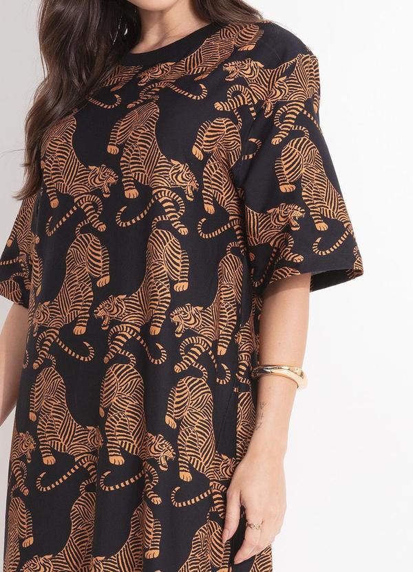 Farm - Vestido Cropped Tigres Preto 6