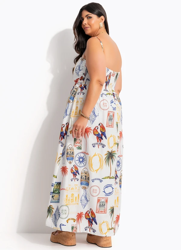 Farm - Vestido Cropped Tropical Vintage Off White 8