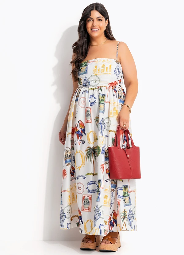 Farm - Vestido Cropped Tropical Vintage Off White 9