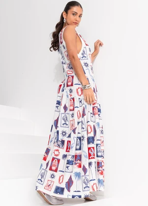 Farm - Vestido Cropped Tropical Vintage Off White - FARM