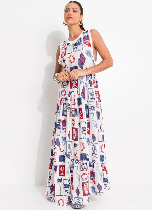 Farm - Vestido Cropped Tropical Vintage Off White 3