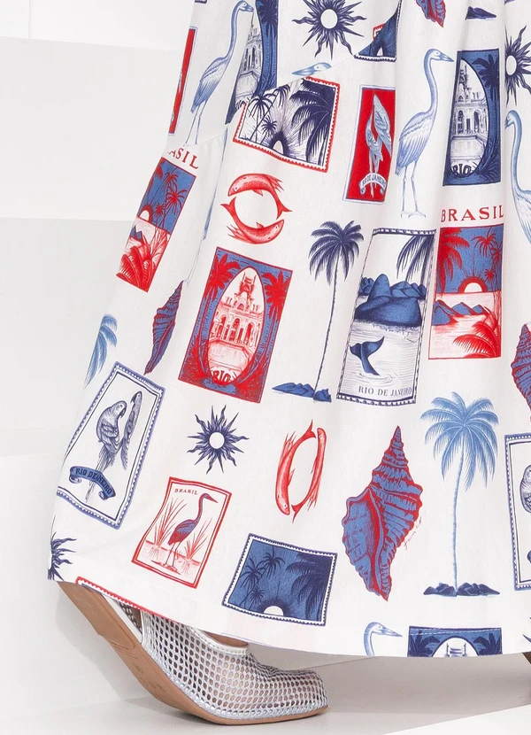 Farm - Vestido Cropped Tropical Vintage Off White 6