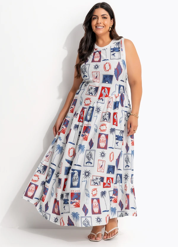 Farm - Vestido Cropped Tropical Vintage Off White 7