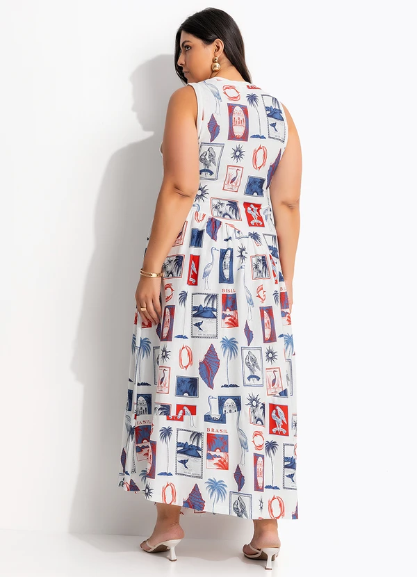 Farm - Vestido Cropped Tropical Vintage Off White 8